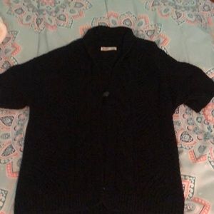 Black Short Sleeve Sweater